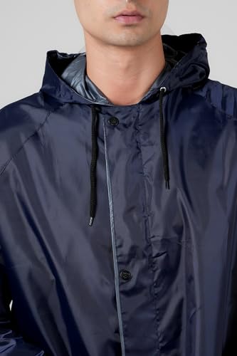Image of TAGAS Men's Raincoat ||Waterproof for Bike ||Reversible Double Layer with Hood || Set of Top and Bottom With Cap rain Wear