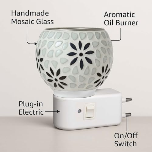 Image of Kapur Dani Camphor Electric Diffuser for Home Fragrance /Office /Kapoor Dani with Night Lamp Multi Functional Essential Oil Camphor /Camphor Burner Diffuser Electrical with On /Off Switch