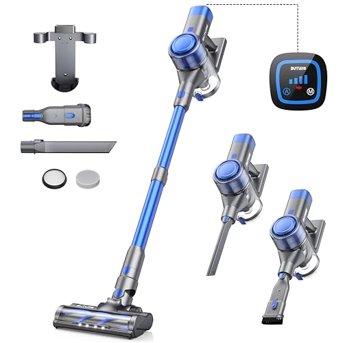 BuTure Aspirapolvere Senza Fili Potente 450W/38KPa, 12 Esperienze di Pulizia Scopa Elettrica Senza Fili, 55Mins Touchscreen Aspirapolvere Rilevazione Automatica della Polvere