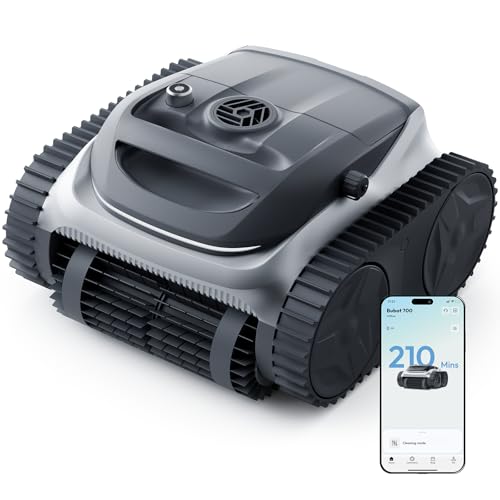 (2026 Upgraded) Bubot 700 Cordless Pool Vacuum for Inground Pools, Robotic Pool Cleaner with Superior Suction, Floor/Wall/Waterline Cleaning, Smart Navigation & App Control, 210 Min Runtime, Gray