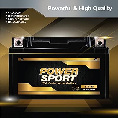 ExpertPower YTZ10S AGM Motorcycle 12V Battery - 8.6Ah, 220 CCA Powersports Batteries for CBR1000RA, Vulcan 650 S, YFM35R Raptor ATV, Maxam 2013 Scooter, OEM Fit Replacement