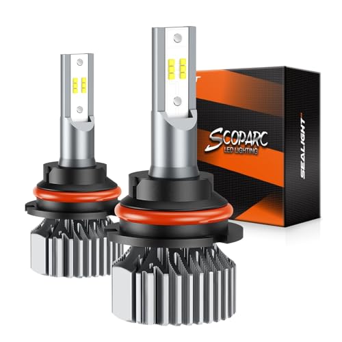 SEALIGHT S1 9007/HB5 Bulbs or 9007 Fog Bulb 32000LM Super Bright Real 1:1 Design 9007 Fog Light Bulbs No Fan No Noise HB5 Fog Bulb 6000K Cool White Bulbs 3min Plug and Play IP67 Pack of 2