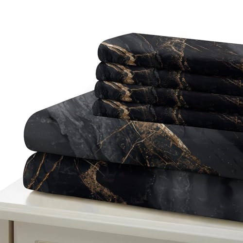 Housse de couette effet marbre 3D super douce en microfibre luxe