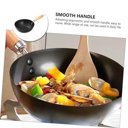 Wok pequeño de hierro para cocina diaria miniatura 4