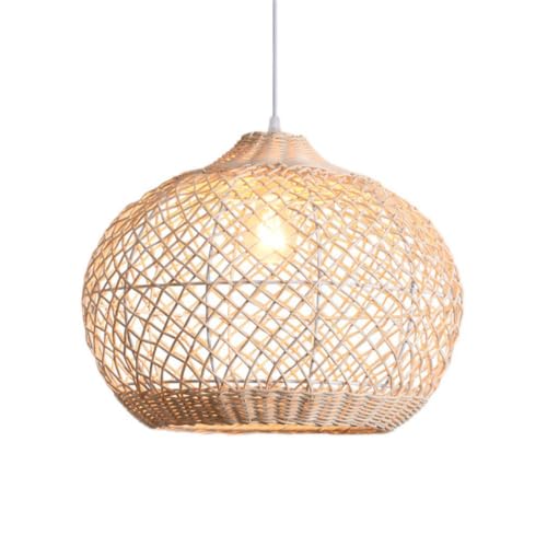 Suspension en rotin 40 cm structure métallique durable et design ajouré haut de gamme