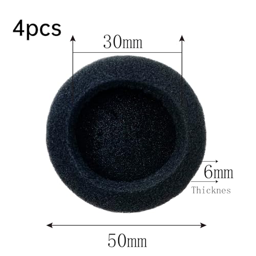 Headset Ohrpolster für Logitech Kopfhörer - 2 Paar Schaumstoff PolsterKopfhörer Ohrpolster, Ersatz-Ohrpolster für Logitech H330 / H340 / H110 / H111 Kopfhörer Schutzüberzug Headset (50mm, Schwarz)