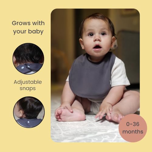 Image of Leya & Lior SnapDry 3-Pack Classic Bibs for Babies - Instant-Dry Absorbent Drool Bibs for Boys & Girls