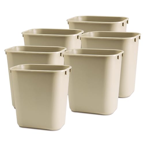 Caneca de basura rectangular Rubbermaid 6 pack 3.5 gal beige