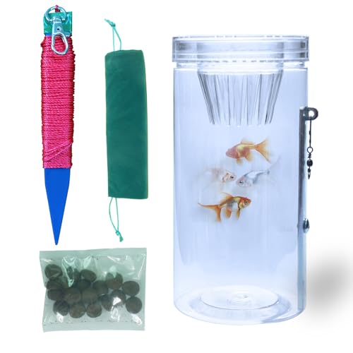 Trungeton Portable and Plastic Aquarium Minnow&Small Fish Trap for Aquarium Children Fishing...