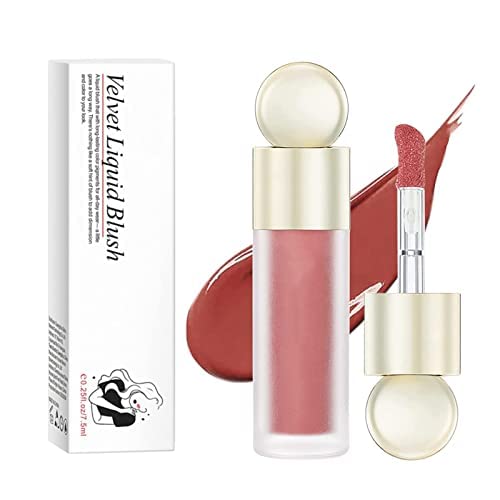 Rubor líquido aterciopelado, mini rubor líquido, natural, impermeable, de larga duración, hidratante, fácil de mezclar