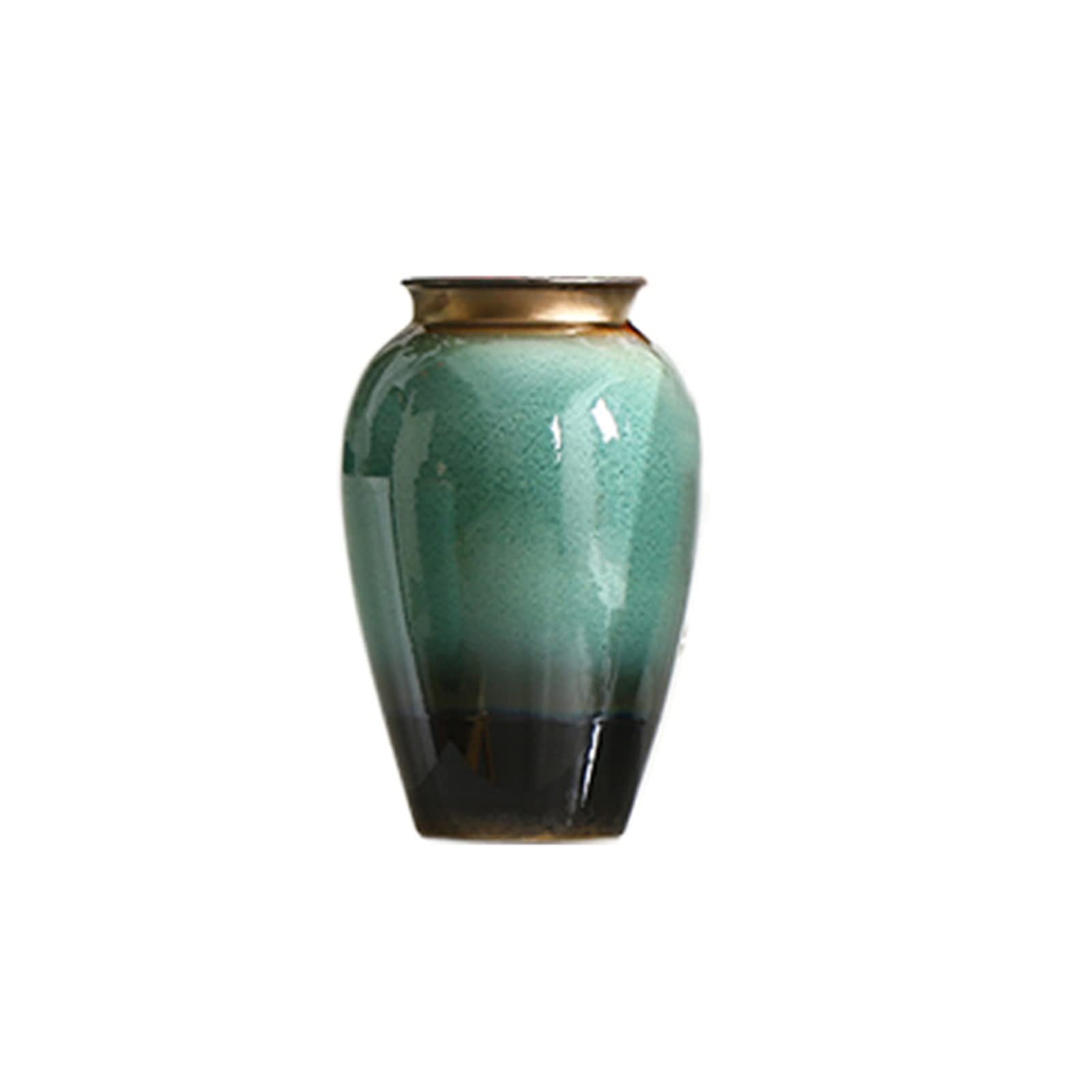 asdchZen Decorative Vases In The Living Room, Porch Floor-Standing Large Vase Hotel Patio Artistic Flower Arrangement Decorative Vase,25 * 37CM