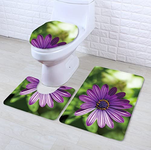 Badematten Set 3 Teilig,Toilettenmatte Set,3Er Badgarnitur Badezimmer Matte Set Dusch Bade Matte Vorleger Teppich 3D…