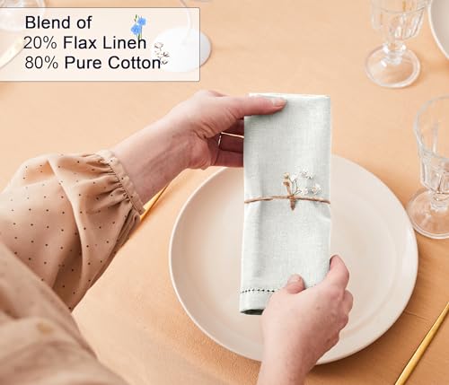 Ruvanti-Premium-Linen-Napkins-Set-of-4-20×20-Inch-Classic-Hemstitch-Mitered-Corner-Cloth-Napkins–Soft-Elegant-Dinner-Napkins-Cloth-Washable-for-Weddings-Parties-Everyday-Use-Ivory Ruvanti Premium Linen Napkins Set of 4 20×20 Inch Classic Hemstitch Mitered Corner Cloth Napkins–Soft Elegant Dinner Napkins Cloth Washable for Weddings Parties Everyday Use Ivory