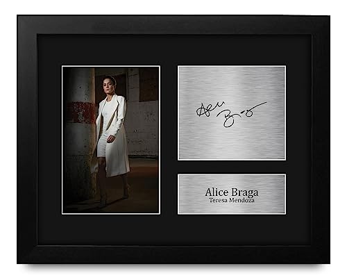 HWC Trading Alice Braga Queen of the South Teresa Mendoza Framed Gifts Printed Signed Autograph Picture for TV Show Fans - US Letter Size