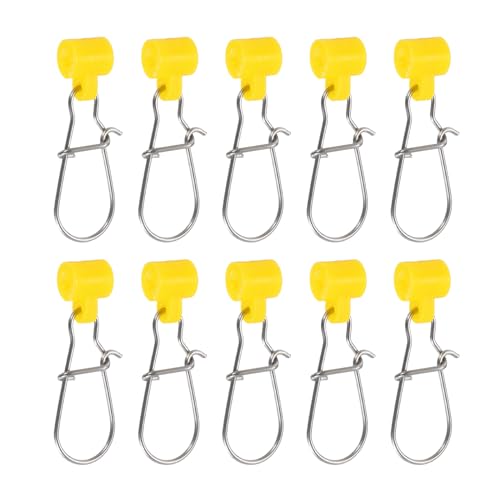PATIKIL Fishing Line Sinker Slide, 10Pcs Duo Lock Snap Sinker Slider Weight Connector 6# for Saltwater Fishing Rigs, Yellow