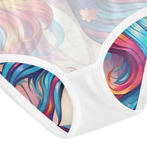Girls Underwear, Unicorn Colored Rainbow Toddler Briefs, Cotton Girls Underwear, 2T–8 Years4