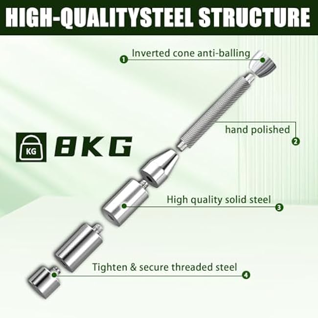 Adjustable Macebell Clubbell, 6-in-1 Premium Steel Indian Club, Strength Training Equipment for Full Body, Muscles, Shoulder, Grips & Forearms Workouts(6.5/9/11/13/15/17.5LBs)