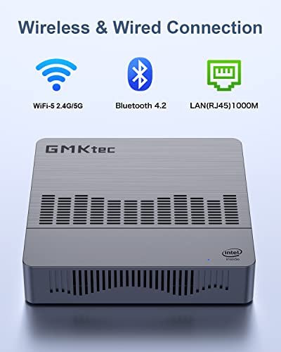 Gmktec Mini Pc Celeron N4100(Up To 2.4Ghz) Mini Computer，Mini Desktop Computer 4K,6Gb Ddr +128Gb Emmc,Tiny Pc Support Hdmi Vga Wi-Fi 5 Bt4.2 Giga Lan, Usb 3.2, Htpc,Auto Power On #TOP2