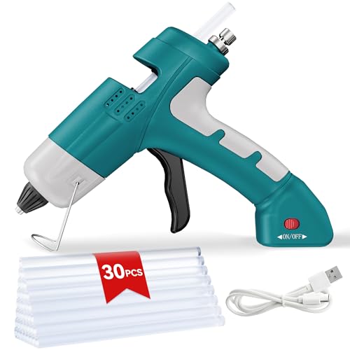 NailHsing 20W Cordless Hot Glue Gun Fast Heating Mini Glue Gun and Sticks Set with 7mmX15cmX30 PCS...