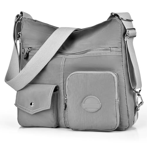 Image of Hobo Purse for Women, Nylon Crossbody Shoulder Handbag Convertible Backpack | Waterproof fabric, built-in anti-theft RFID pocket, multipurpose daily casual handbag