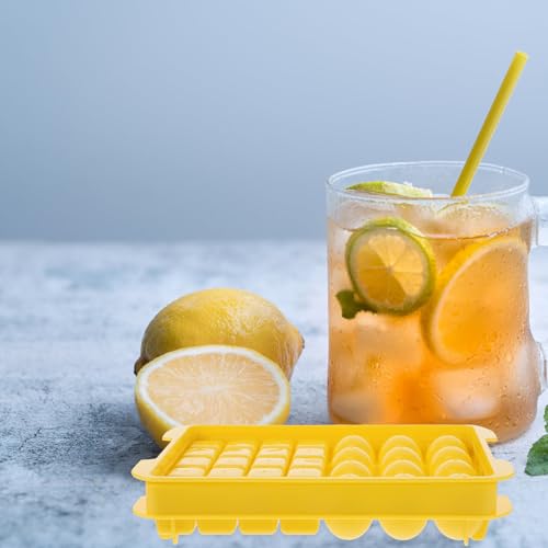 Molde reutilizable para cubitos de hielo 32 cavidades amarillo miniatura 5