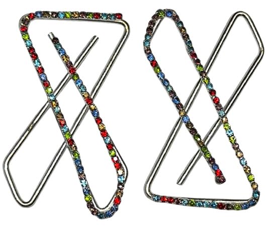 Sharanya Fashions | Silver Plated Brooch Pin Multicolour stone X Saree Pin. Decorative Brooches For Women & Girls-image-3