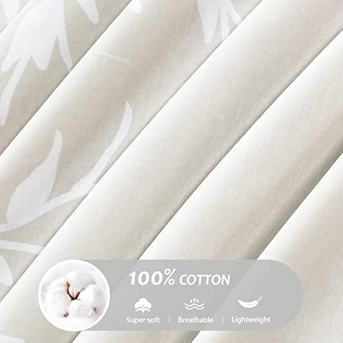 Style Quarters Dahlia Lane 3Pc Duvet Cover Set - Multi-Color Floral Stems With White Leafy Silhouettes - 100% Cotton - Machine Washable - Includes 1 Duvet Cover + 2 Shams (Queen) #TOP5