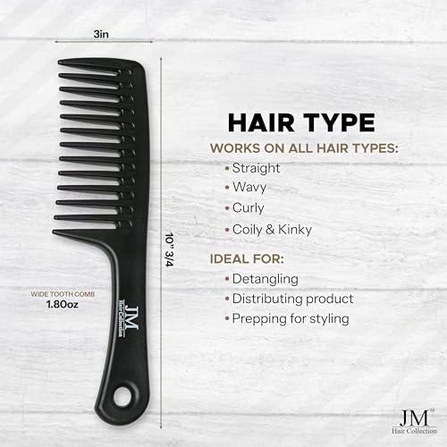 Peine de Dientes Anchos para Cabello Rizado Negro miniatura 3