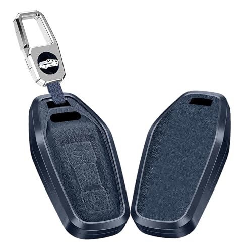 Coque pour clé de voiture Audi SQ6 RS6 e-tron 2025 étui bleu en cuir