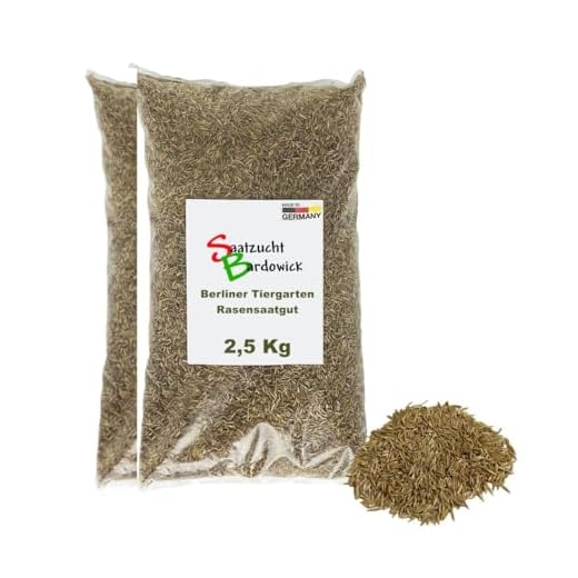 Rasen Berliner Tiergarten Grassamen Rasensamen Rasensaat Gras 5kg - Qualität zum fairen Preis