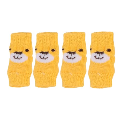 Image of Dog Leg Brace Set, Elastic Joint Support Wraps Protecting Hock Knee Elbow for Daily Recovery Cotton Polyurethane Cartoon Pattern 4 Pack