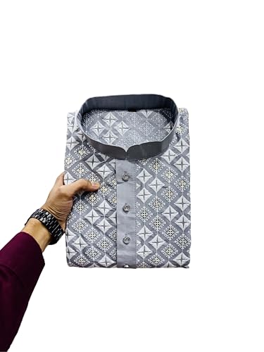 Image of Men's Silk Blend Solid Straight Kurta