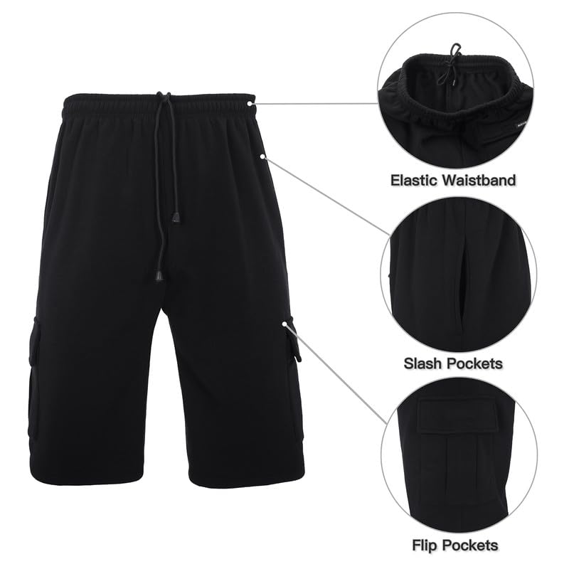 Mens Running Workout Shorts Lightweight Fleece Casual Athletic Gym Tennis Training Basketball Cargo Shorts2