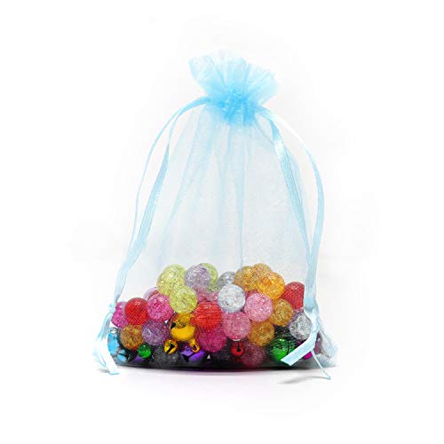 Image of Dealglad 50pcs Drawstring Organza Jewelry Candy Pouch Christmas Wedding Party Favor Gift Bags (3.5x4.5 inch, Sky Blue)