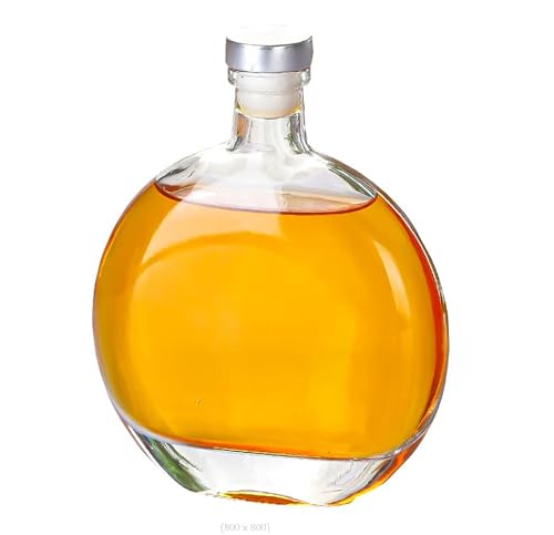 KNC Lead-Free Crystal Decanter, Decanter Liquor Bottle,Whiskey Decanter with Airtight Glass Stoppern, Whiskey Vodka Bourbon Alcohol Decanter for Home, Bar, Gift, Party Decor, Small, Clear, HJF22