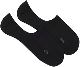 [HUGO BOSS] ヒューゴボス メンズ インビジブル ソックス フットカバー 3足組 セット ローカット ロゴ コットン混紡 ギフト 男性用 靴下 50541442 Black(001) EU43-44 [並行輸入品]