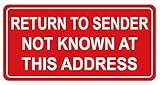 Return to Sender Sticker,1x2 inch 500pcs red Return to Sender Sticker for Shipping