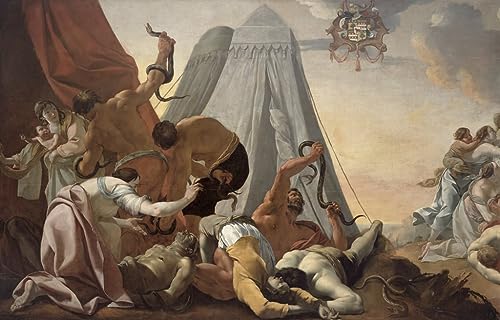 Affiches et gravures Israélites affligés du serpent d'airain par Simon Vouet 60x90
