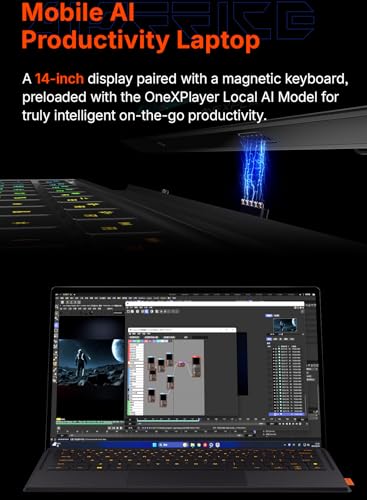 Image of OneXPlayer Super X Gaming Laptop with AMD Ryzen AI Max+395 Processor Radeon 8060S 40 Compute Units,14-inch Display with Protective bag | Magnetic Keyboard | Handle | Soft film (Max+ 395 64G+1TB)