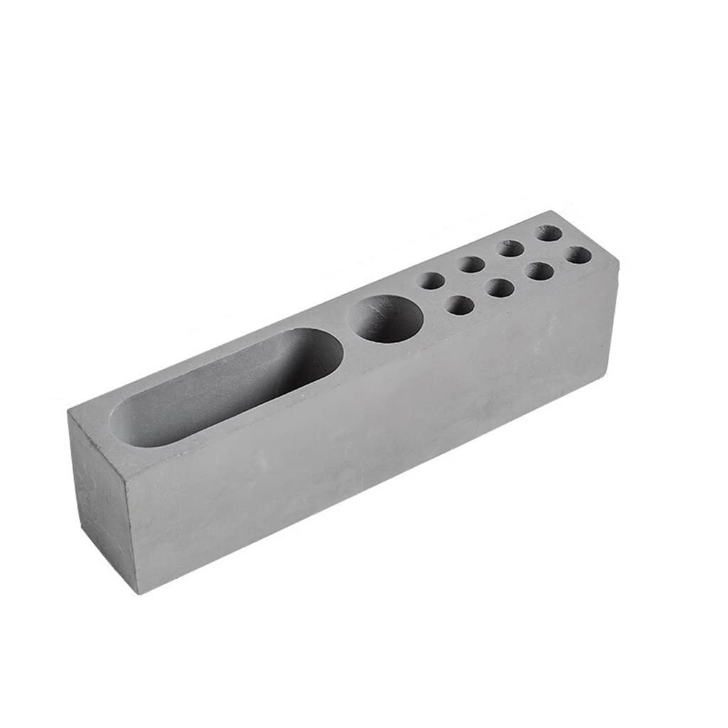 Pot à crayons en béton gris pour bureau et fournitures scolaires