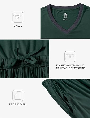 Image of JINSHI Men's Pajama Sets Soft Lightweight Sleepwear Nightwear with Pocket