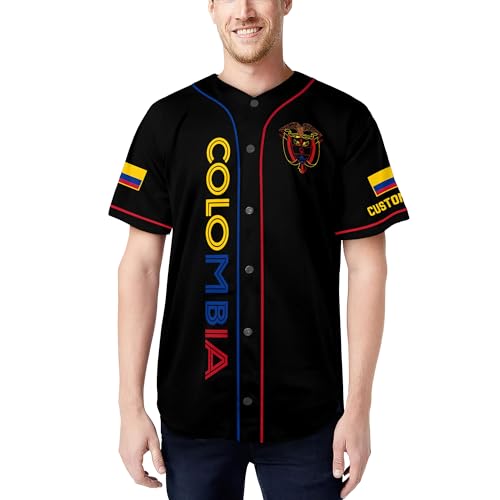 Camiseta personalizada de béisbol Colombia para hombres, camiseta Colombia para hombres, camiseta de béisbol Colombia miniatura 2