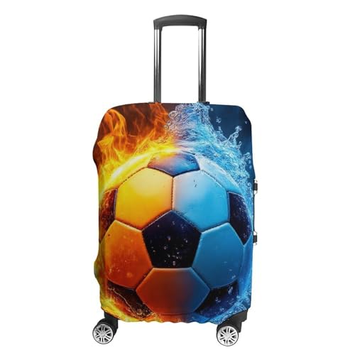 Washable Luggage Cover Protector Suitcase Anti Scratch Covers Travel Luggage Cover Suitcase Protector (Water Fire Soccer Football)