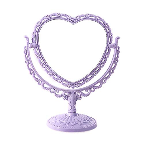 Espejo de maquillaje compacto en forma de corazón