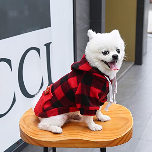 Buffalo Plaid Dog Sweater, Small Dog Coat Xxs Dog Sweater Winter Dog Christmas Hoodie Red Plaid Dog Pajamas Puppy Christmas Outfit Pomeranian Clothes Dog Christmas Pjs #TOP3