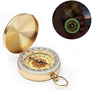 Vintage Style CompassPocket Kids Compass Gimbal Compass Waterproof Compass Navigation Compass for Hiking Camping Luminous Military Compass Marching Compass
