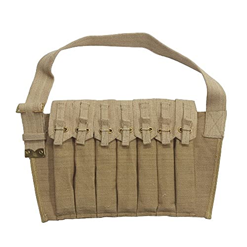 Warreplica Wwii British Submachine Sten Gun Seven Pocket Magazine Bandolier / Wwii Sten Gun 7 Pocket Ammo Magazine Bandoleer / 7 Cell Sten Gun Bandolier As Used By British Paratroopers & Commandos – Reproduction – Khaki #TOP13