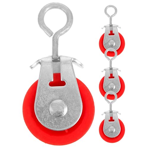 Cabilock 4 Piezas Ruedas de Polea Pequeñas para Invernadero Accesorio Práctico de Hierro Fundido Galvanizado para Ventilación Grandes y Pequeños Invernaderos