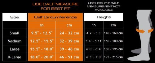 Meister Graduated 20-25mmHg Compression Running Leg Sleeves for Shin Splints (Pair) - Orange - X-Large - Thumbnail 2