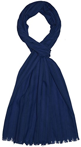 Bufanda Lorenzo Cana de seda y algodón jacquard premium en azul para hombre